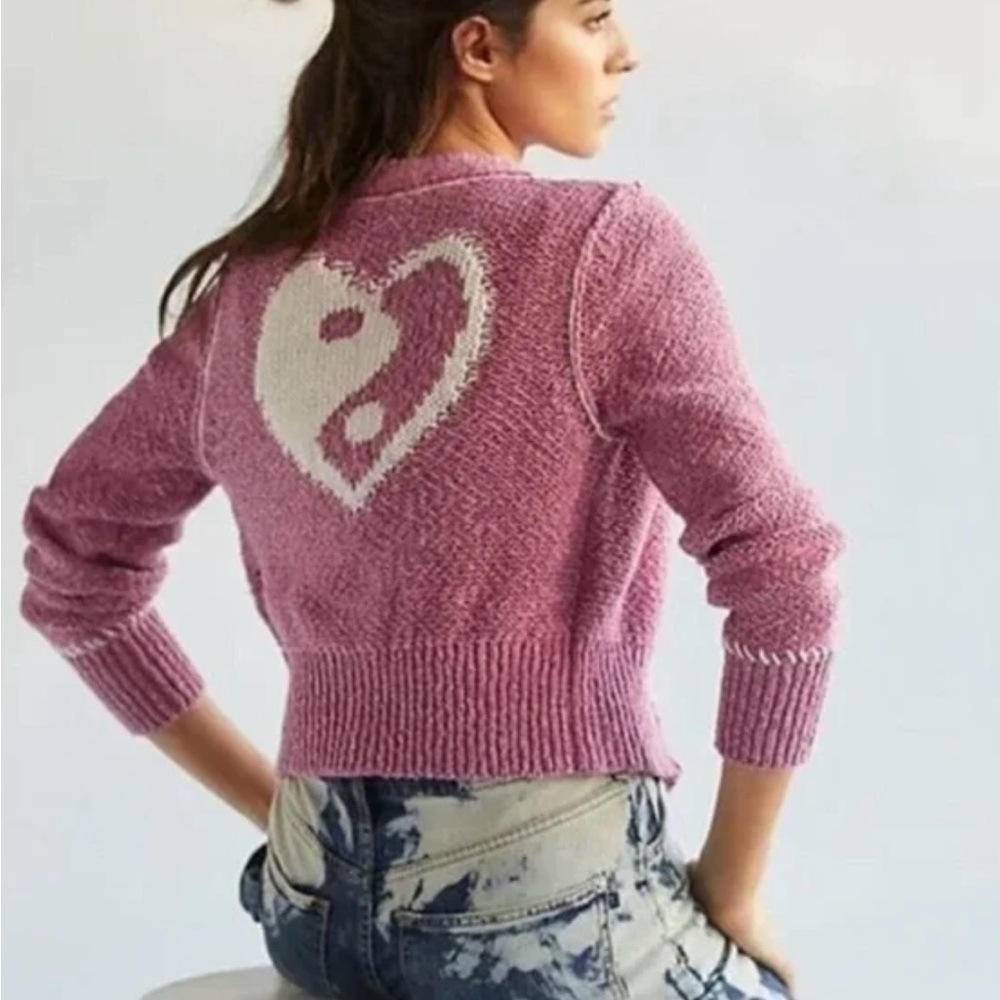 Anthropologie | Pilcro Icon Cardigan Ying Yang Heart